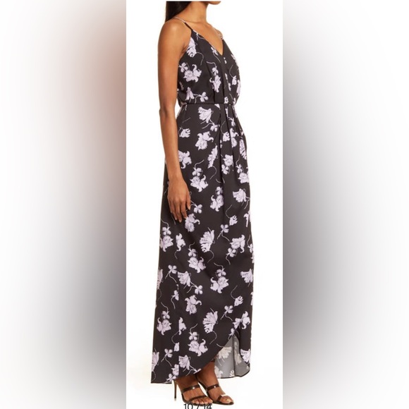 CHELSEA28 Black and Purple Faux Wrap Camisole Dress size XXS (00)NWT - Picture 4 of 14